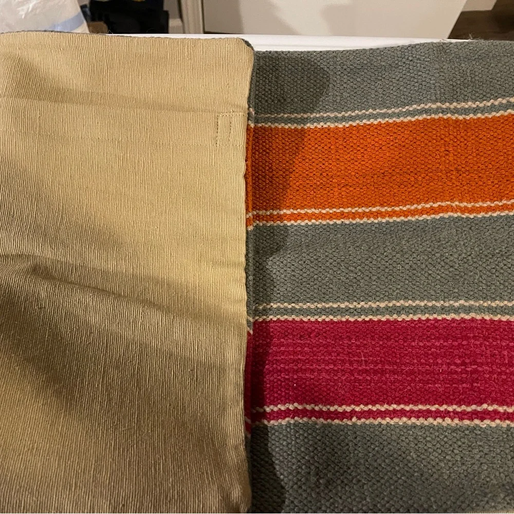 New Pottery Barn Bold Stripe Kilim Lumbar Pillow Cover, 14 X 36”
